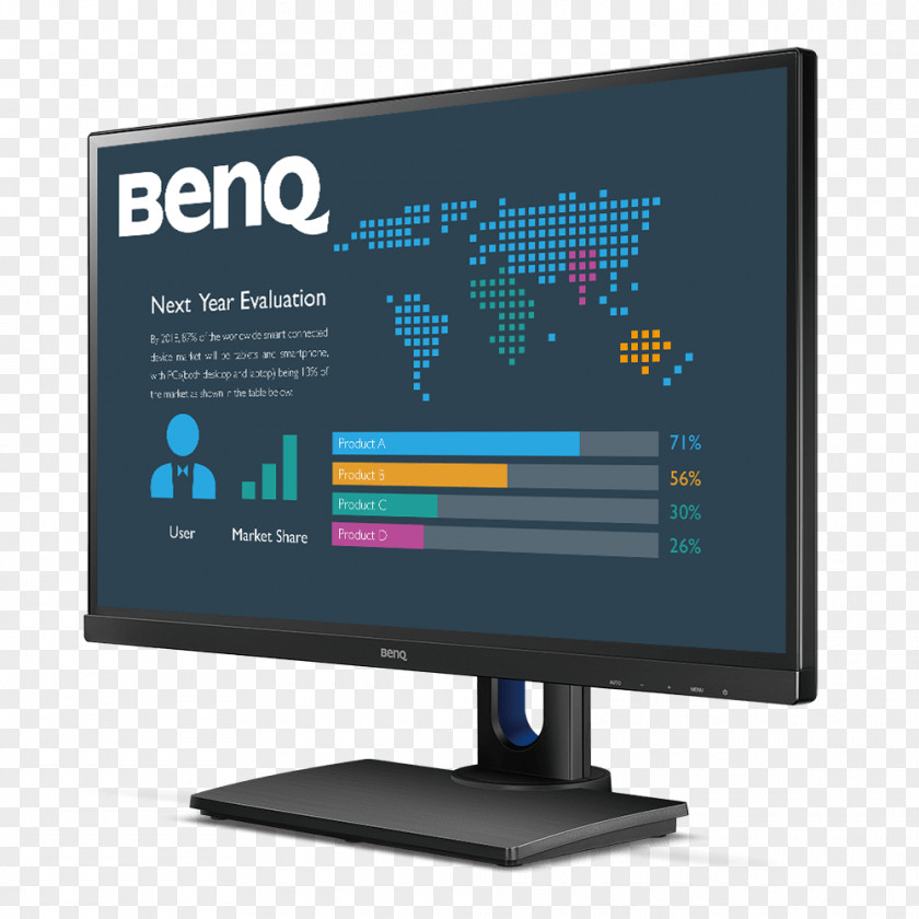 Eye Care Computer Monitors BenQ LED Monitor IPS Panel 1080p PNG