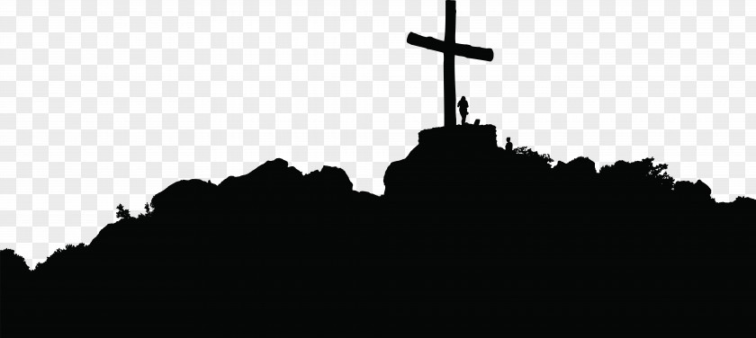 Hill Silhouette Christian Cross Clip Art PNG