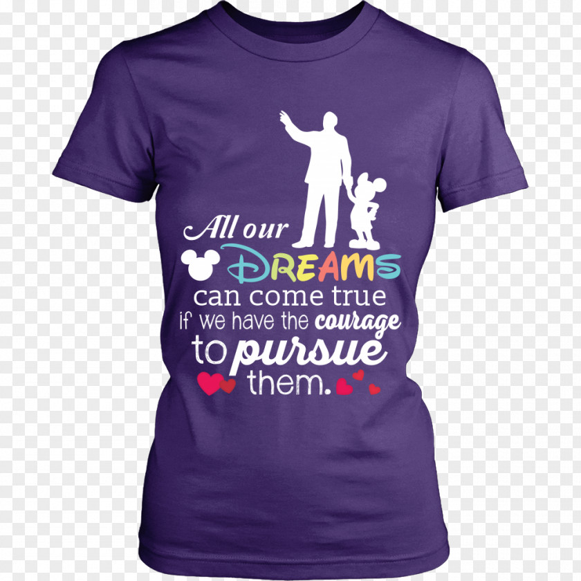 Purple Dream T-shirt Rhinoceros Sleeve All Our Dreams Can Come True, If We Have The Courage To Pursue Them. PNG