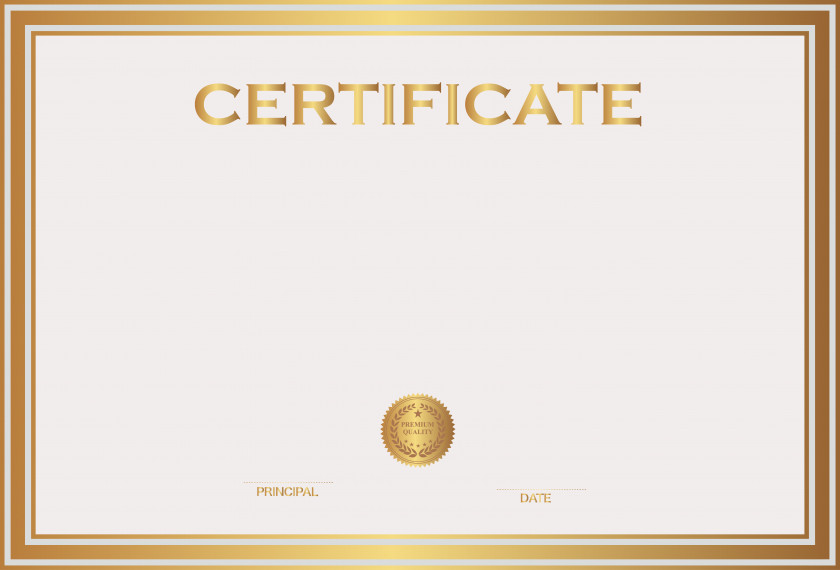 White And Gold Certificate Template Image Student Academic Clip Art PNG