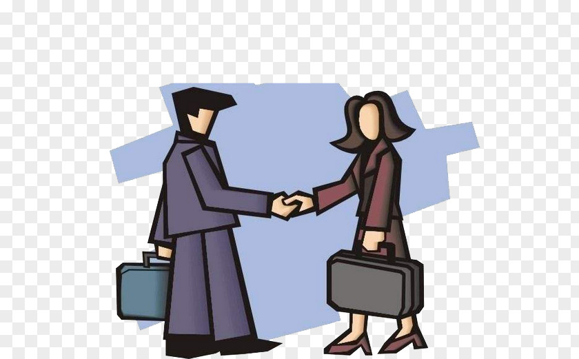 Men And Women Shake Hands Handshake Cartoon PNG