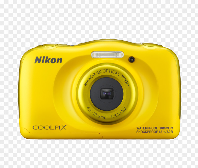 Pair Programming Digital Point-and-shoot Camera Nikon COOLPIX S33 Coolpix W100 (Yellow) 13MP Waterproof (White) PNG