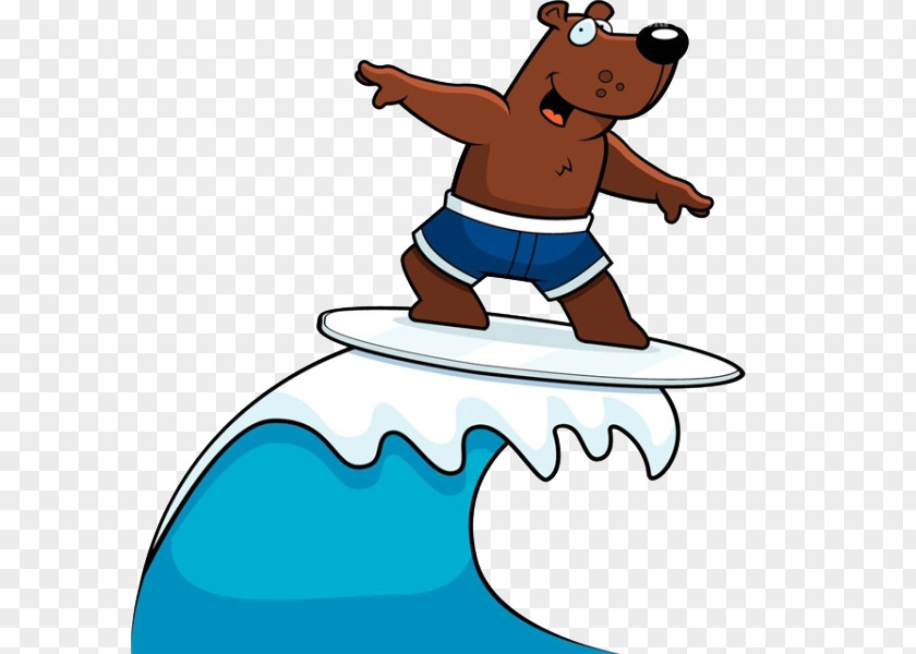 Cartoon Black Bear Surfing Royalty-free Clip Art PNG