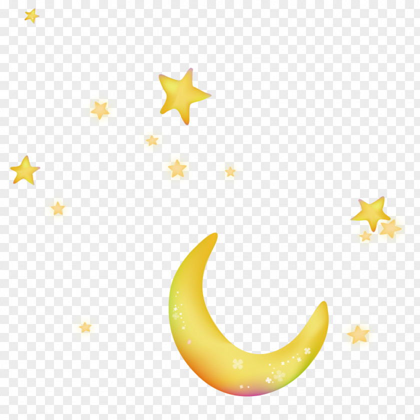Moon And Stars Night Sky Star PNG