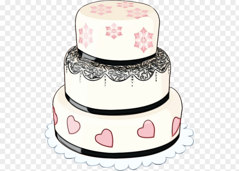 Stack Cake Buttercream Pink Birthday PNG