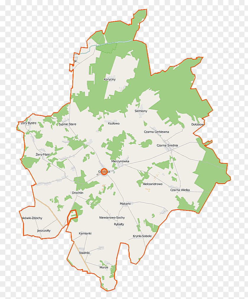 Map Grodzisk, Siemiatycze County Bezirk Bialystok Gmina Wikipedia PNG