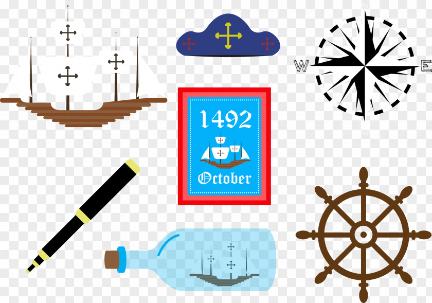 Vector Uncharted Waters Columbus Day Symbol Icon PNG