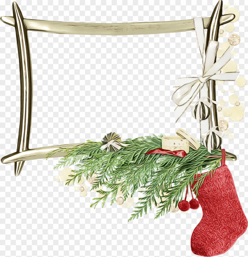 Pine Family Christmas Decoration Stocking PNG