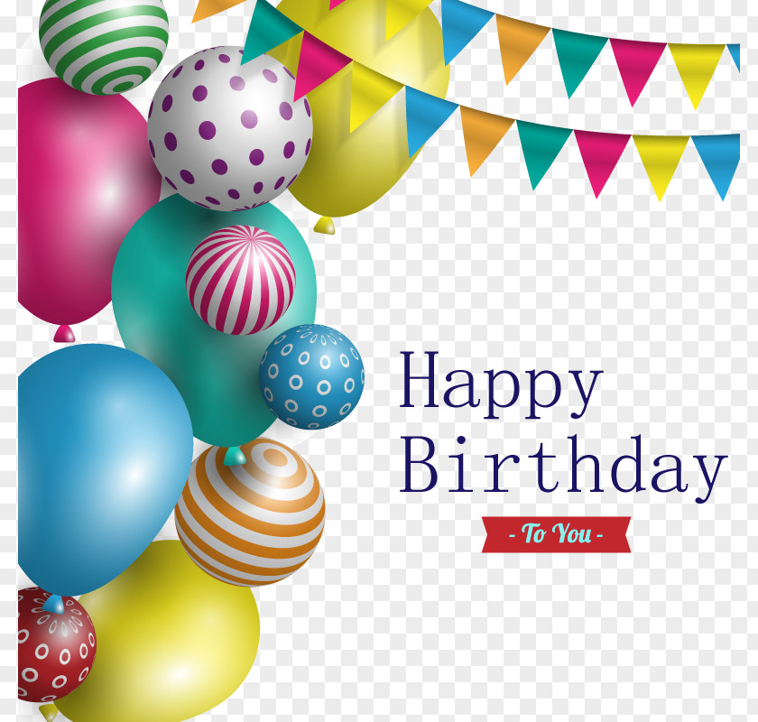 Vector Birthday Card Happy To You Party Balloon PNG