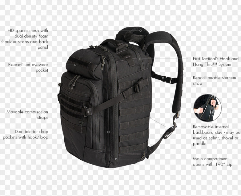 Backpack Hiking Bag Travel Black PNG