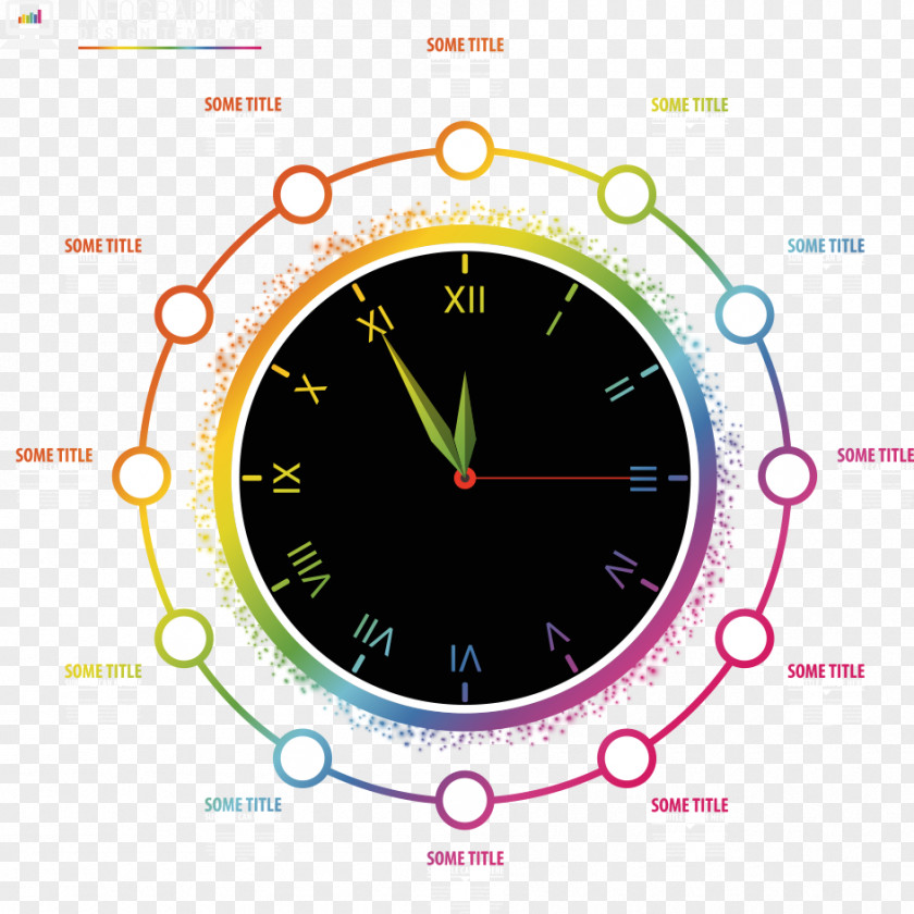 Vector Circle Clock Information PNG