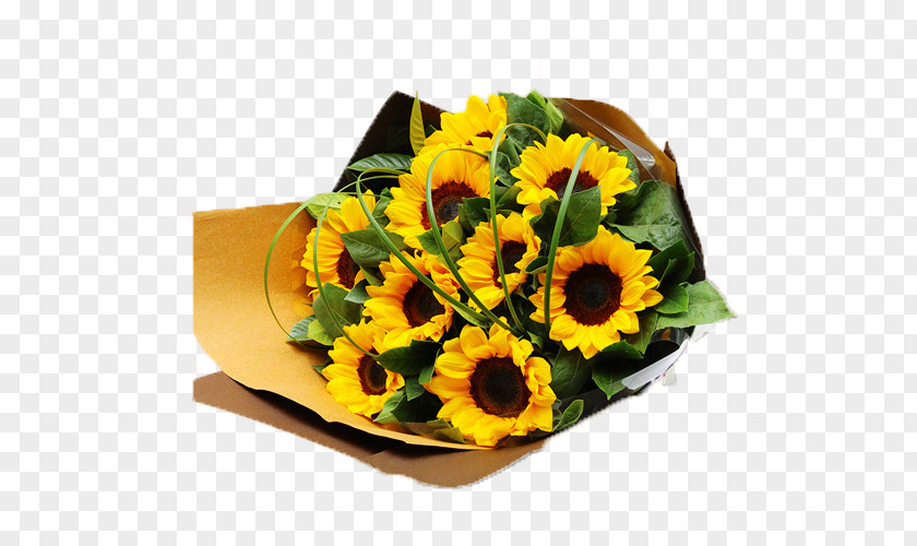 Bouquet Yellow Sunflower Gift Common Nosegay Flower PNG