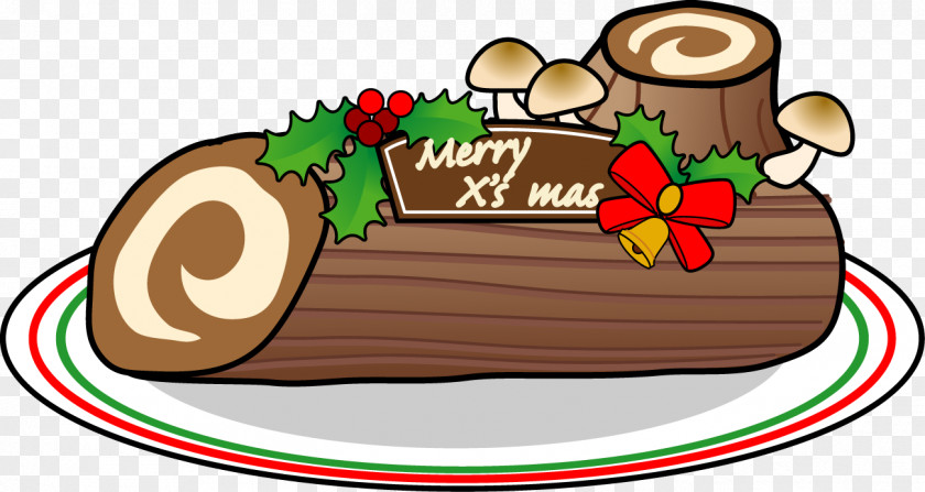 Christmas Yule Log Cake クリスマスプレゼント PNG