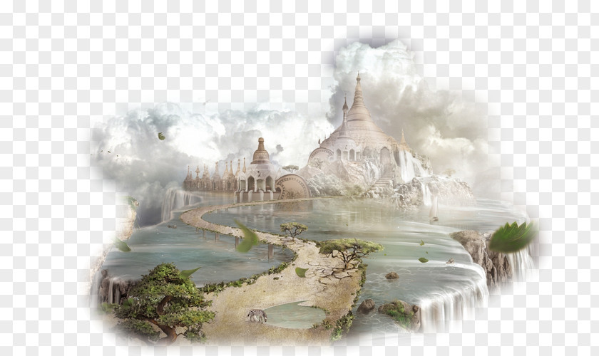 Castle Desktop Wallpaper Fantasy Art Landscape Painting PNG