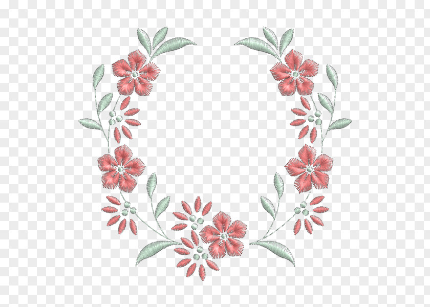Flower Embroidery Picture Frames Design Ornament PNG