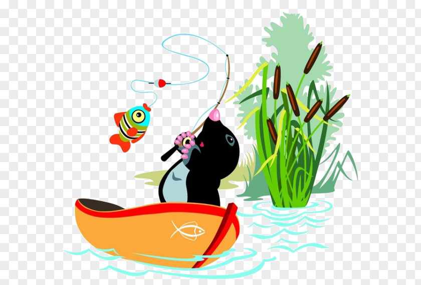 Cartoon Boat Sea Water Stock Illustration PNG