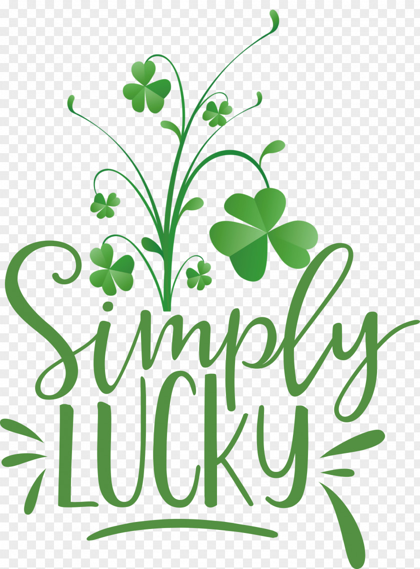 Shamrock Simply Lucky Saint Patricks Day PNG