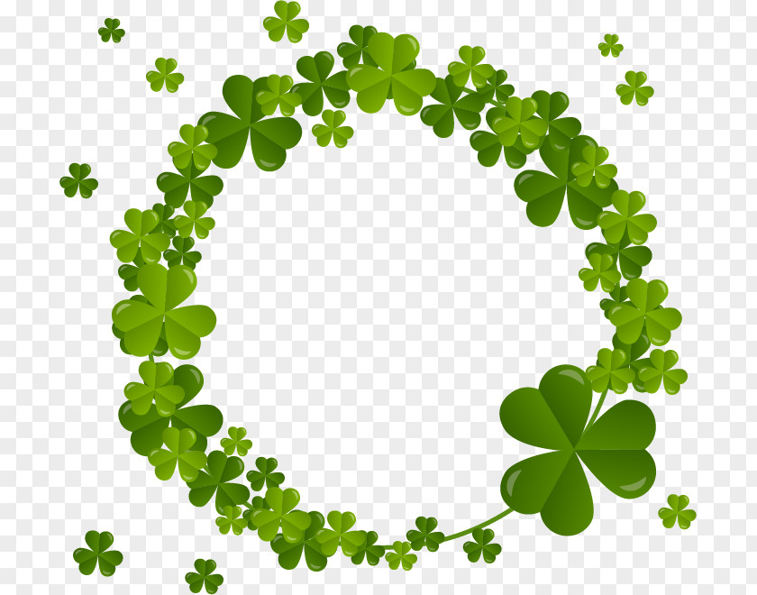 Clover Wreath Four-leaf Shamrock Saint Patricks Day PNG