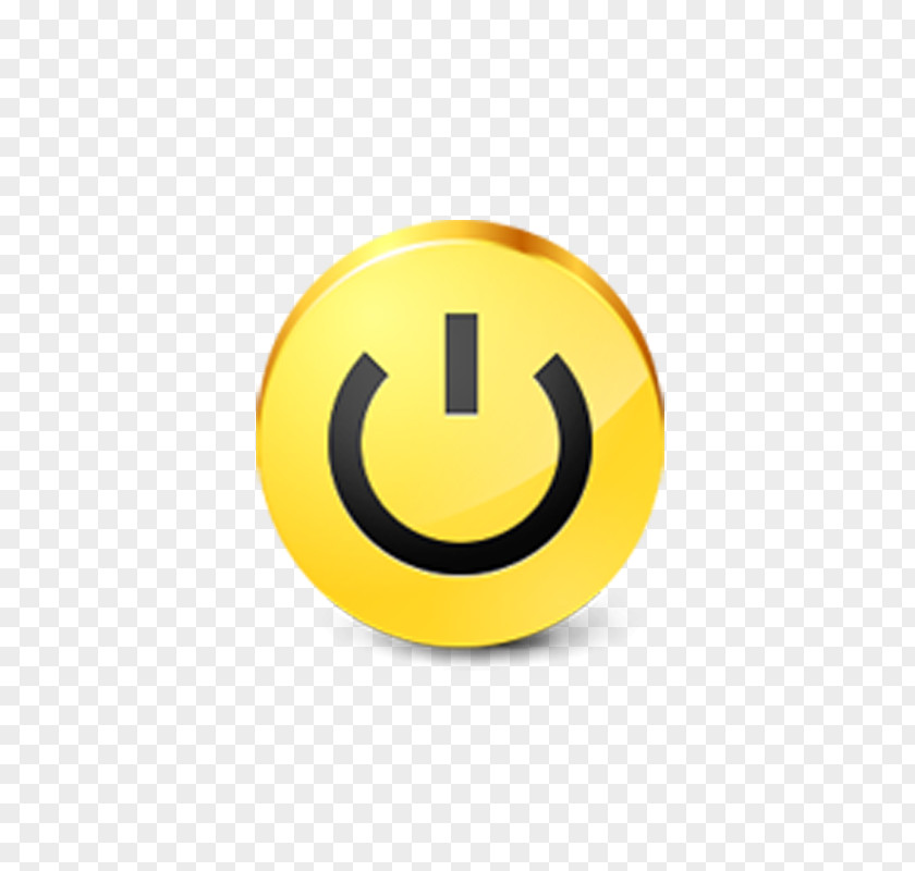 Start Up Button Smiley Yellow Font PNG