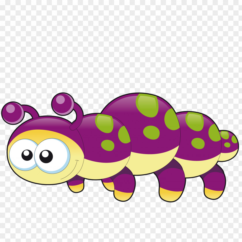 Cute Caterpillar Reptile Turtle Cartoon PNG