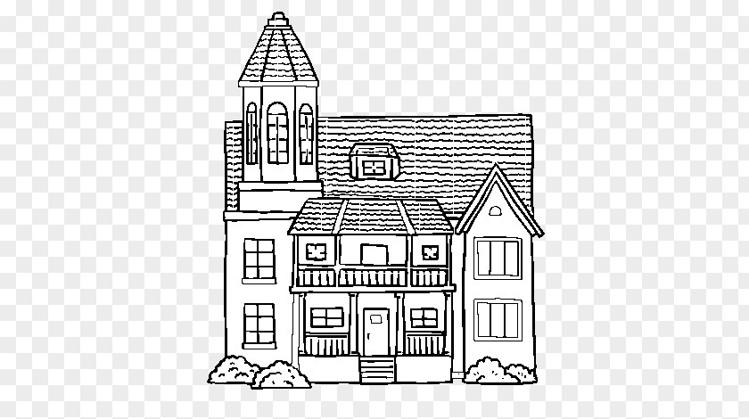 House Coloring Book Drawing Building ColoringCrew PNG