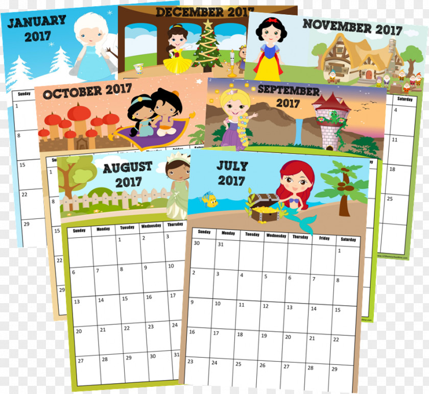 Watercolor Calendar Walt Disney World Princess The Company PNG
