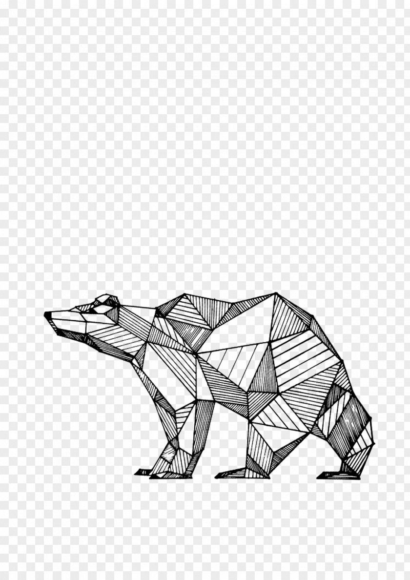 Geometric Shape Drawing Line Art Bear Animal Clip PNG