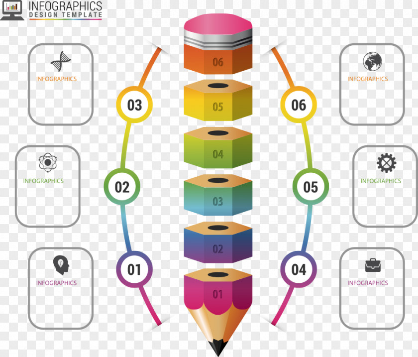 Pencil Puzzle Vector Information Infographic Chart PNG