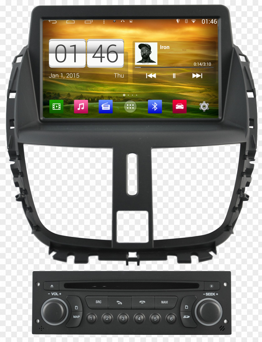 Peugeot 207 206 Car GPS Navigation Systems PNG