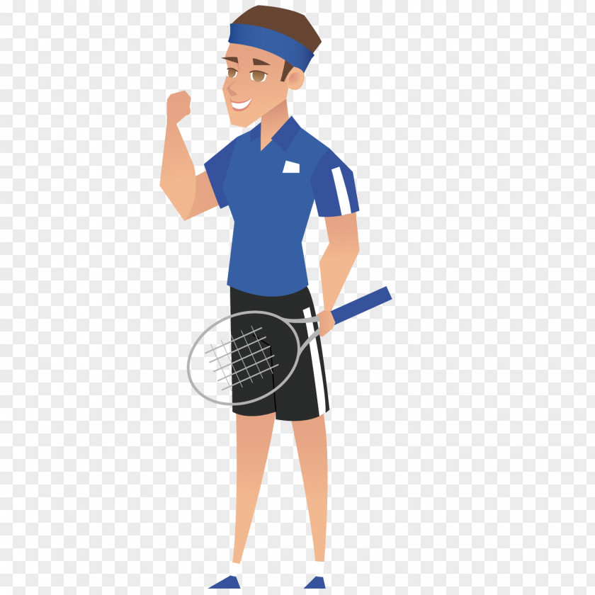 Playing Tennis Man Badminton T-shirt PNG
