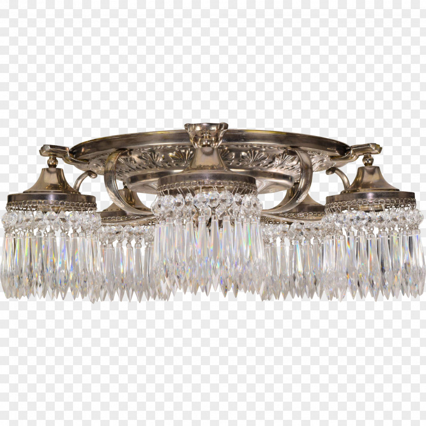 Silver Chandelier Ceiling Light Fixture PNG