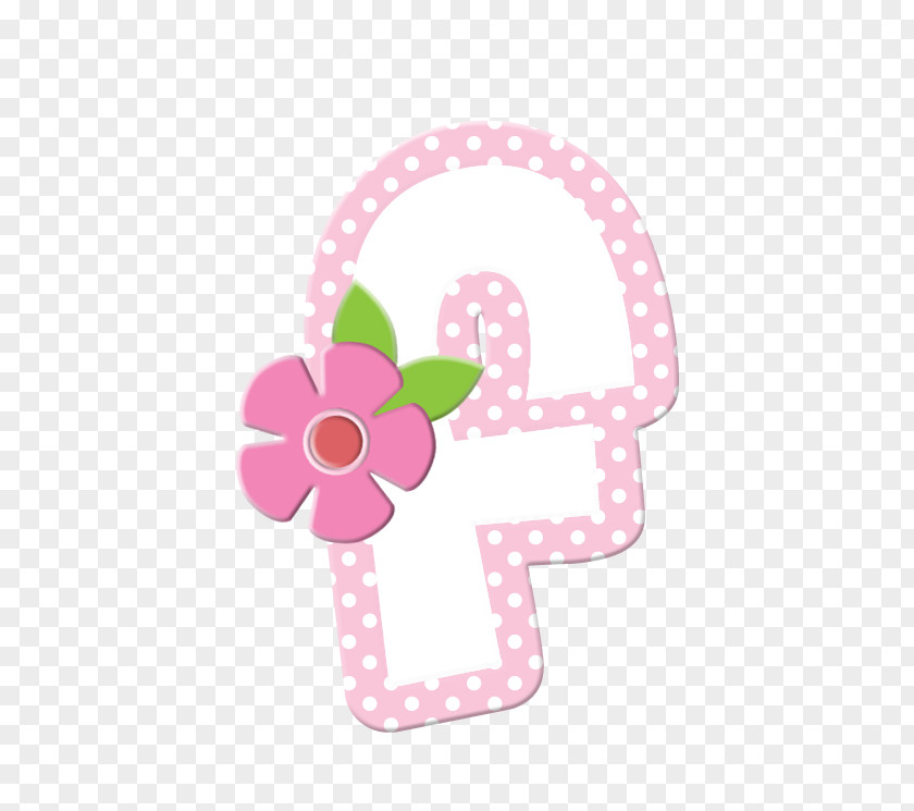 Flores AZUL Letter F Pink Color Font PNG