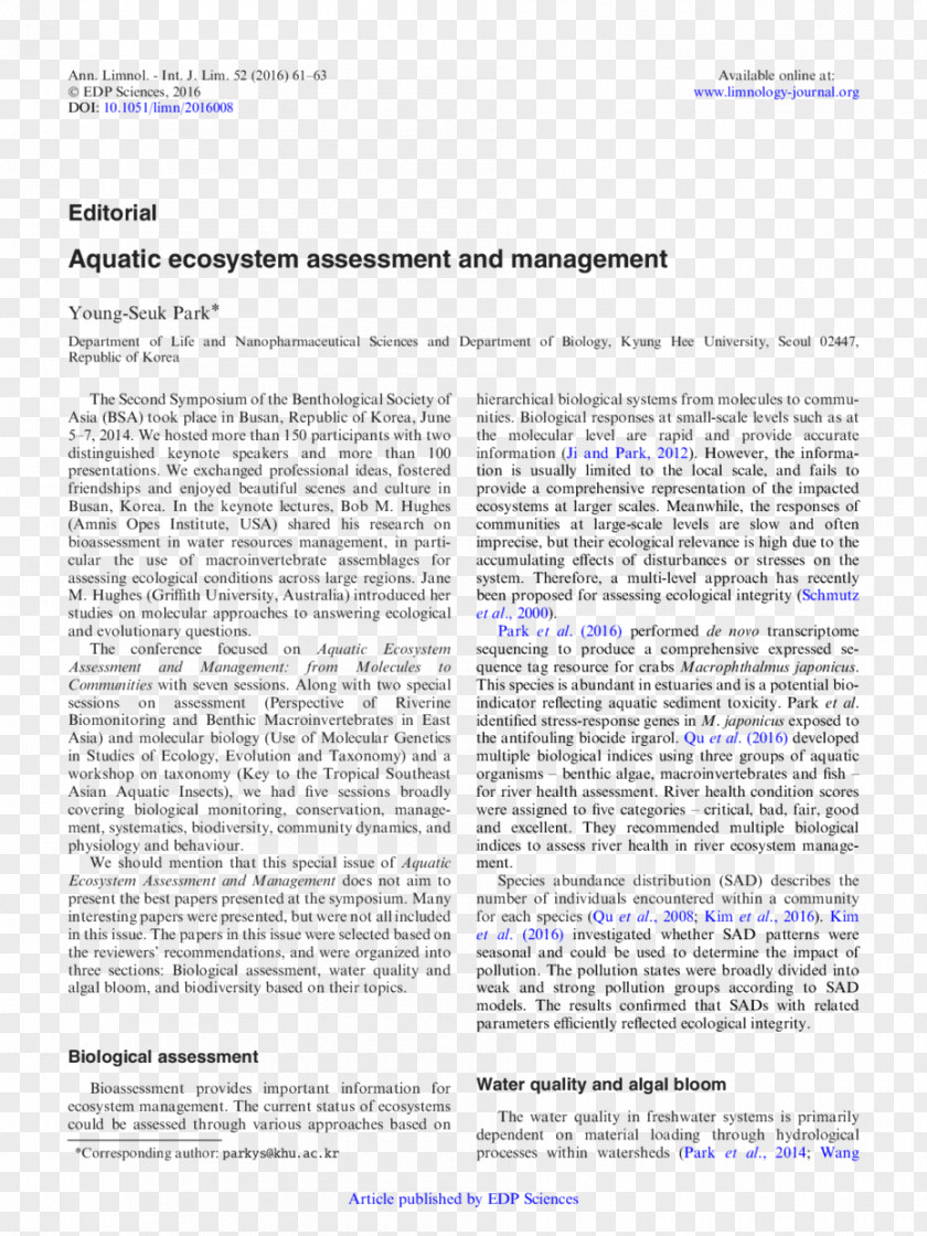 Natural Environment Aquatic Ecosystem Scientific Journal Article Research PNG