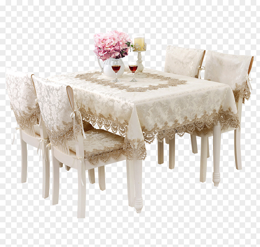 Table Tablecloth Lace Embroidery Textile PNG