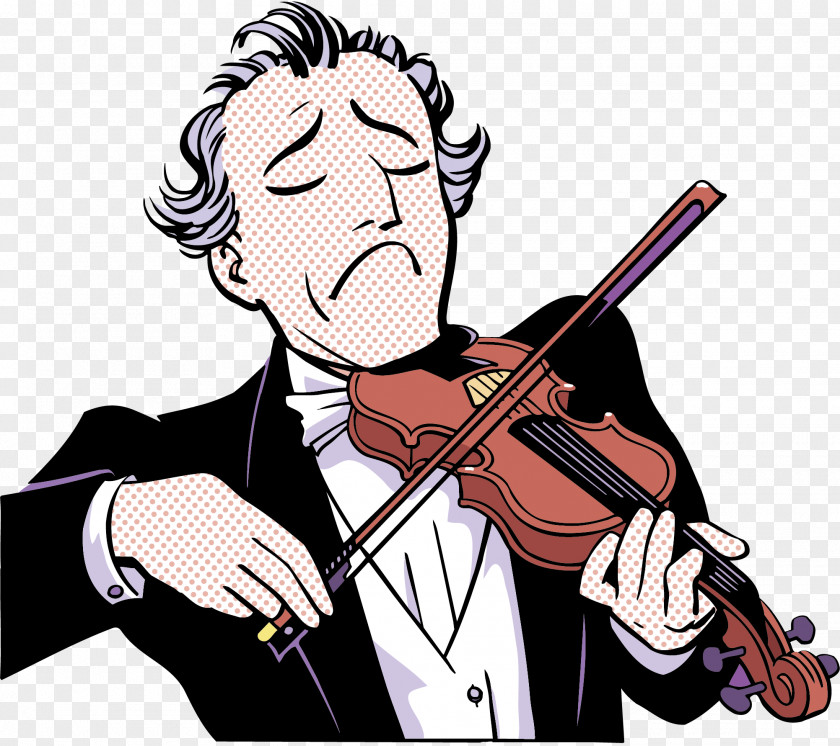 Cartoon La Violin Artist Vector Illustration PNG