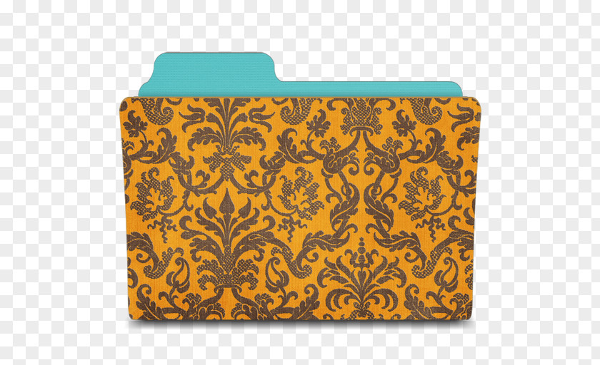 Folder Damask Tangerine Orange Rectangle Yellow Visual Arts Pattern PNG