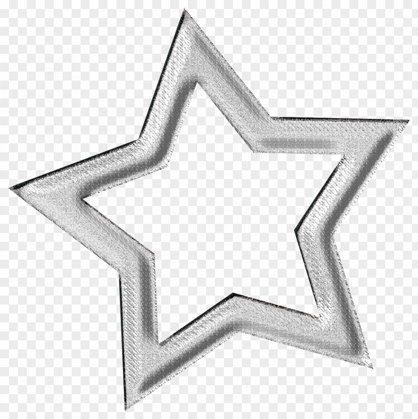 Hollow Silver Five-pointed Star PNG