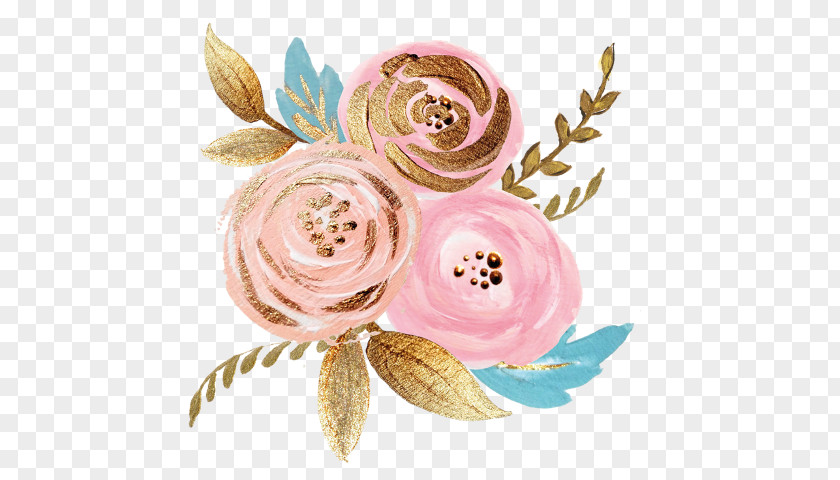 Flower Floral Design Rose Gold PNG