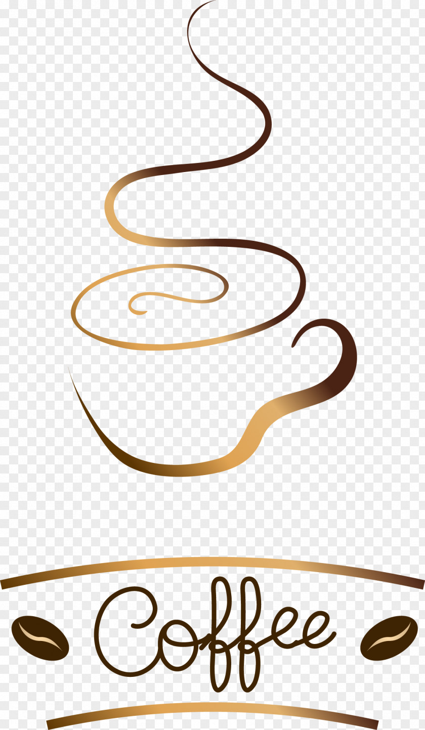 Jane Pen Golden Brown Coffee Logo Clip Art PNG