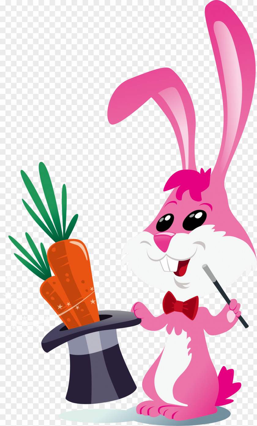 Magic Cartoon Rabbit Vector Material European Clip Art PNG