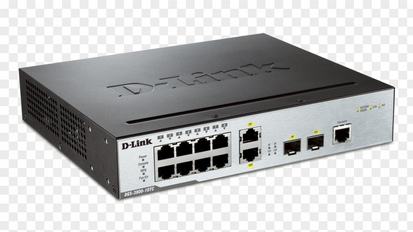 10 Gigabit Ethernet Network Switch Small Form-factor Pluggable Transceiver Port D-Link DGS 3000-10TC PNG