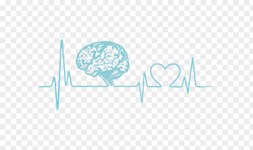 Hand-painted Blue Electrocardiogram And Brain Electrocardiography Medicine PNG