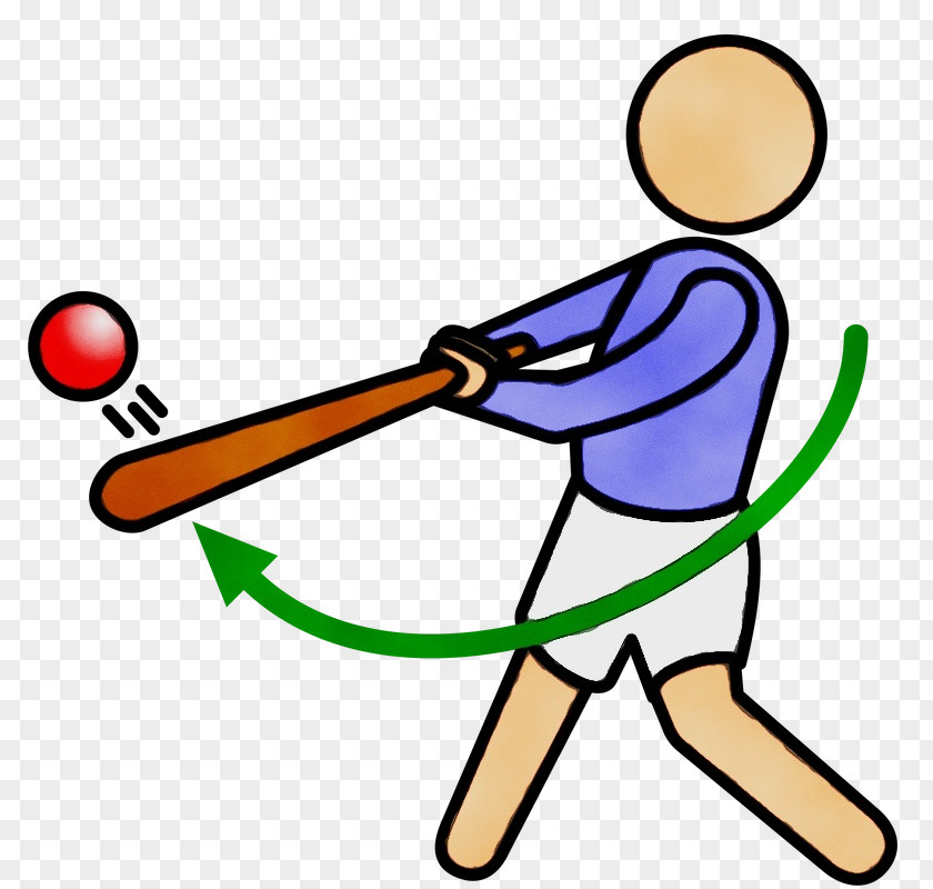 Pleased Baseball Solid Swing+hit Bat Clip Art Cartoon Playing Sports PNG