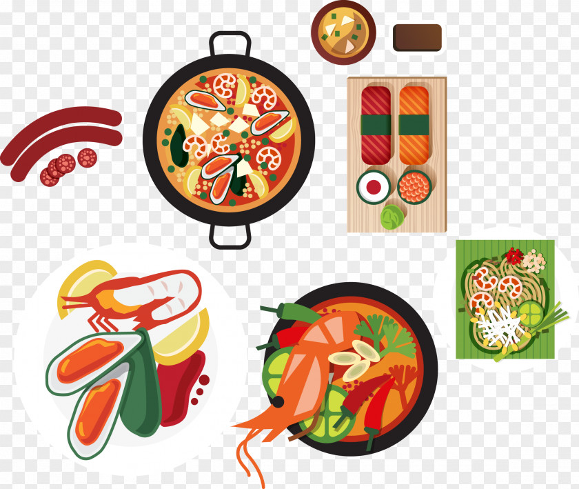 Vector Cartoon Creative Sushi Gourmet Sausages Hot Dog Sausage Clip Art PNG