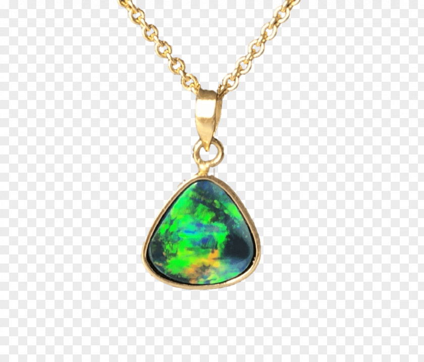 Emerald Locket Necklace Opal PNG