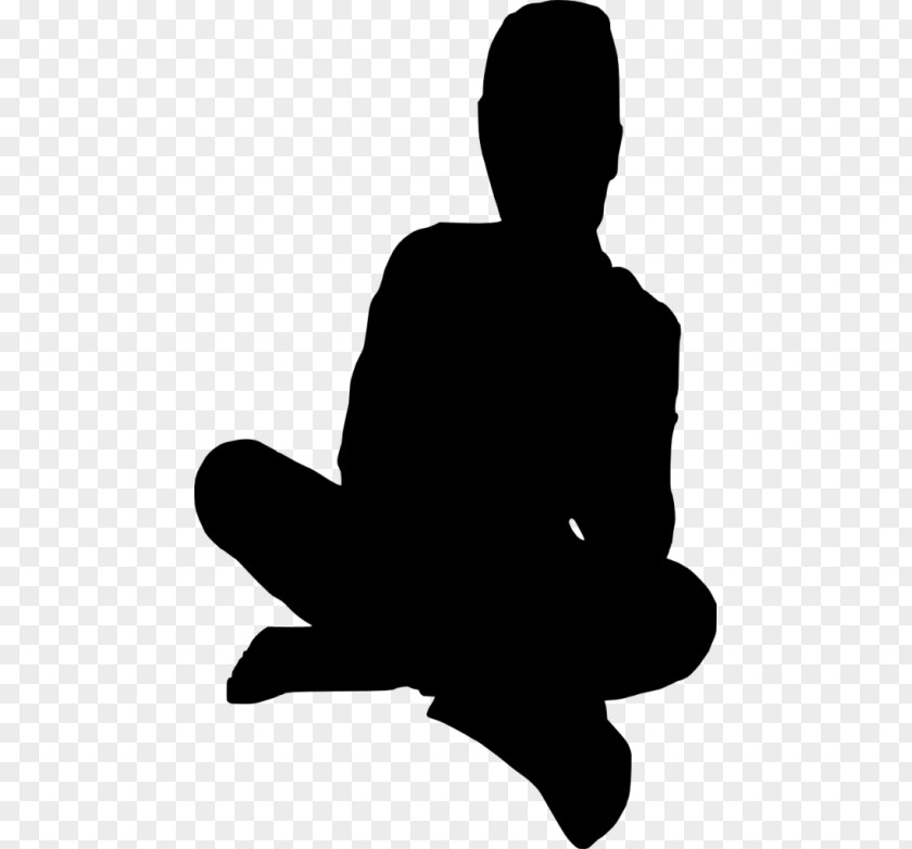 Silhouette Sitting PNG