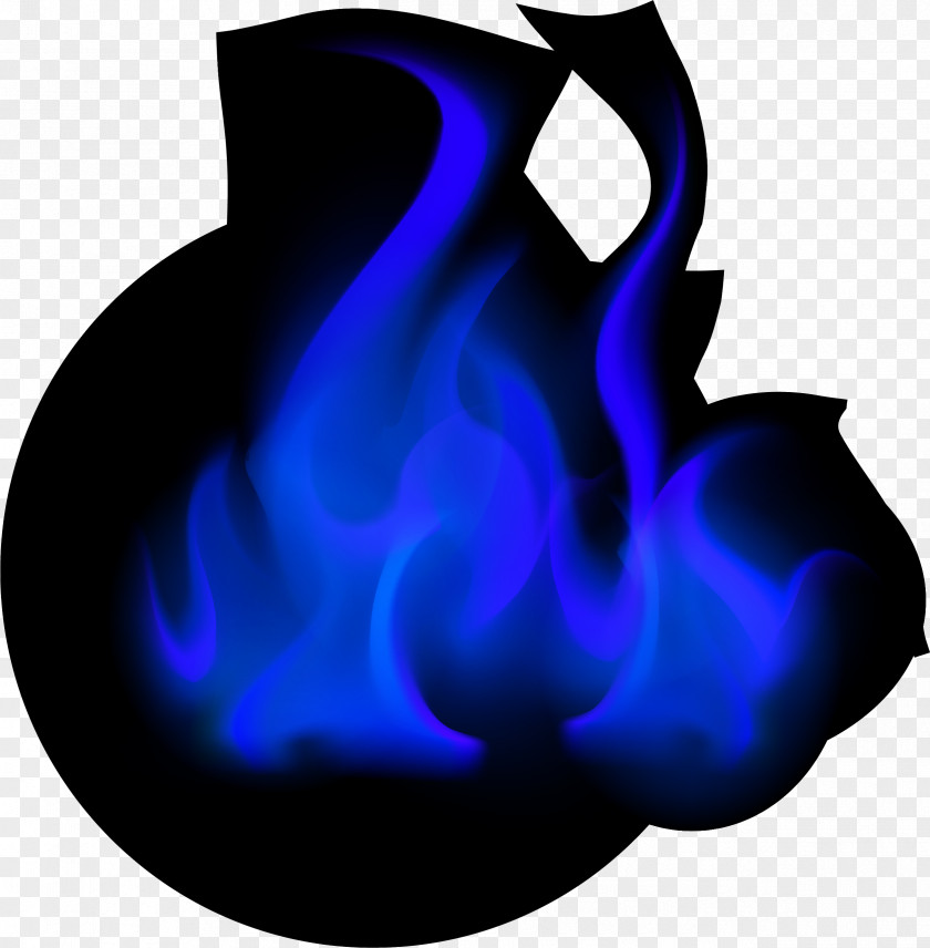 Blue Fresh Flame Effect Element Combustion PNG