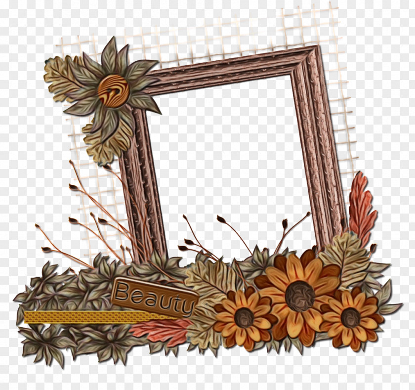Floristry Wildflower Watercolor Background Frame PNG