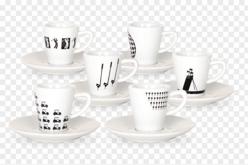 Golf Cup Coffee Espresso Saucer Porcelain PNG