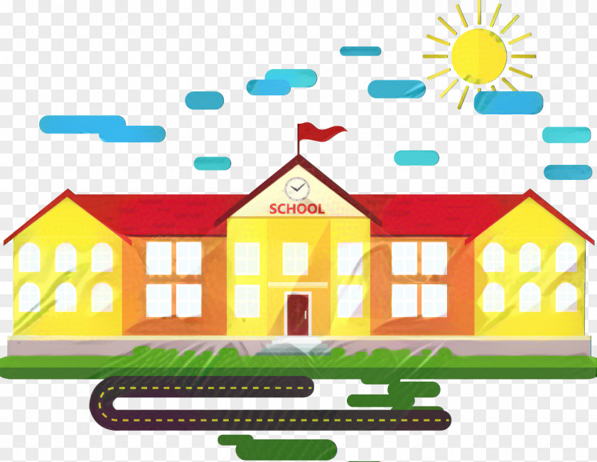 Roof Home School Building Cartoon PNG